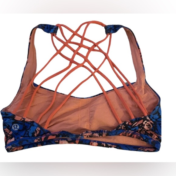 🧁Lululemon crisscross back bra-size 6. Coral and blue.* - Picture 3 of 6